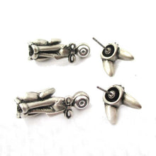 10pcs/lot 2015 Fashion Antique Bronze and Silver 3D Kitty Cat Two Part Front and Back Animal Earrings for Women S-083