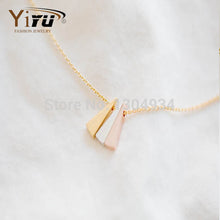 10pcs/lot 2015 New 3 Color Triangle Pendant Necklace Bridesmaid Gift Korean Fashion Women Wholesale Necklace N094