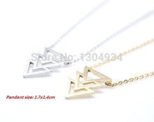 10pcs/lot 2015 New Gold Silver Triple Triangle Necklace Fashion Popular Tiny Simple Pendant Long Chain Necklace Wholesale N077