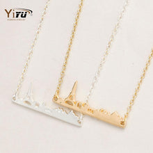 10pcs/lot 2015 New Paris Landscape Necklace Long Simple Elegant Necklace in Gold and Silver Wholesale N024