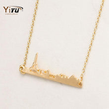 10pcs/lot 2015 New Paris Landscape Necklace Long Simple Elegant Necklace in Gold and Silver Wholesale N024