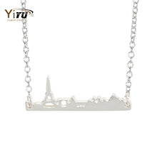 10pcs/lot 2015 New Paris Landscape Necklace Long Simple Elegant Necklace in Gold and Silver Wholesale N024