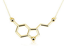 10pcs/lot 2016 New Serotonin Molecule Pendants Necklace For Women Cute Best Gift Wholesale Elegant Simple Gold Necklace N012