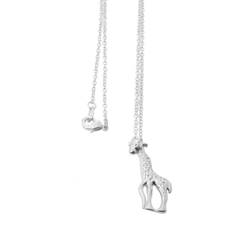 10pcs/lot 2016 Silver Cute Giraffe Long Chain Small Pendant Simple Animal Unique Necklace Girl Gift Party Wholesale Jewelry N150