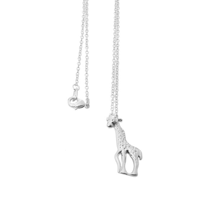 10pcs/lot 2016 Silver Cute Giraffe Long Chain Small Pendant Simple Animal Unique Necklace Girl Gift Party Wholesale Jewelry N150