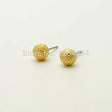 10pcs/lot Brass Round Matte Ball Stud Earrings Matte Ball Shape Fashion Earring Studs Wholesale Women Jewelry E057