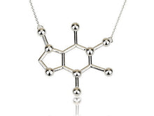 10pcs/lot Caffeine Molecule Necklace 2015 Structure Chemistry Gold Silver Necklace For Women Simple Pendant Tiny Necklace N137