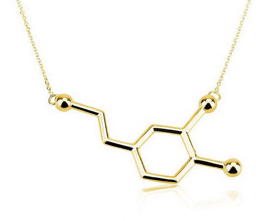 10pcs/lot Dopamine Molecule Chemistry Necklace For Women 2016 Fashion Simple Pendant Gold Silver Wholesale Necklace N140