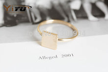 10pcs/lot Gold&Pink&Silver Hot Sale Finger Rings Square Jewelry Wedding Ring Quadrangle Ring Women Wholesale R207
