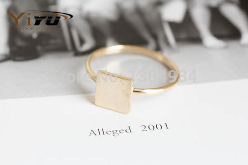 10pcs/lot Gold&Pink&Silver Hot Sale Finger Rings Square Jewelry Wedding Ring Quadrangle Ring Women Wholesale R207