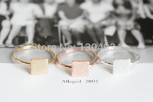 10pcs/lot Gold&Pink&Silver Hot Sale Finger Rings Square Jewelry Wedding Ring Quadrangle Ring Women Wholesale R207