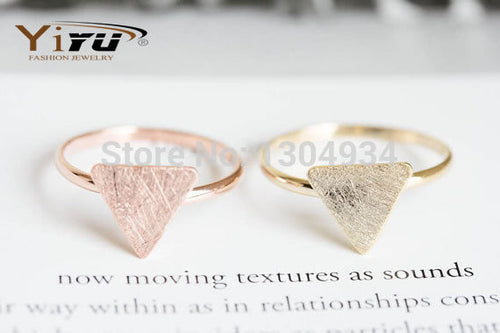 10pcs/lot Gold&Pink&Silver Triangle Plate Rings Unique Knuckle Stretch Fashion Couple Cool Vintage Statement Wholesale Ring R208