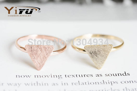 10pcs/lot Gold&Pink&Silver Triangle Plate Rings Unique Knuckle Stretch Fashion Couple Cool Vintage Statement Wholesale Ring R208