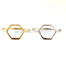 10pcs/lot Gold Pink gold Silver Geometric Shaped Simple Ring Hexagon Outline Wholesale Knuckle Wedding Ring for women R116