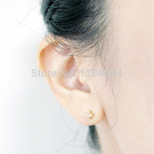 10pcs/lot Gold&Silver&Rose Plated Tiny Cross Sterling Stud Earrings Christian Simple Faith Ear Studs Wholesale e004