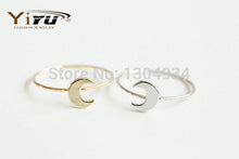 10pcs/lot Gold/Silver/Rose Simple Flat Crescent Moon Knuckle Women Ring 2015 New Simple Elegant Lovely Moon Wholesale Ring R133