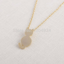 10pcs/lot Gold Silver Sitting Cat Shape Necklace Simple Elegant Wholesale Cute Animal Long Chain Pendant Female Necklace N126