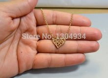 10pcs/lot Gold and Silver Filigree Heart Love Necklace Women 2016 Cute Simple Long Chain Fashion Wholesale Necklace N041