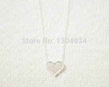 10pcs/lot Gold and Silver Filigree Heart Love Necklace Women 2016 Cute Simple Long Chain Fashion Wholesale Necklace N041