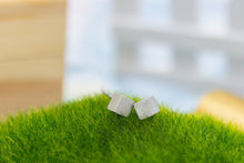 10pcs/lot Silver/Gold/Pink Tiny Square Stud Earrings For Women Simple Cute Lovely Elegant Girls Party Wholesale Ear Studs E082