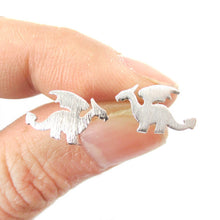 10pcs/lot Small Dragon Silhouette with Wings Animal Shaped Stud Earrings Wholesale Handmade Jewelry Cute Ear Studs E077