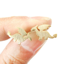10pcs/lot Small Dragon Silhouette with Wings Animal Shaped Stud Earrings Wholesale Handmade Jewelry Cute Ear Studs E077
