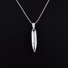 10pcs/lot Summer White and Gun Black Bullet Necklace Stainless Steel Engraved Army Style Chain Bullet Pendant Necklace N160
