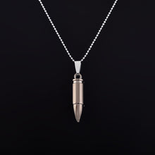10pcs/lot Summer White and Gun Black Bullet Necklace Stainless Steel Engraved Army Style Chain Bullet Pendant Necklace N160