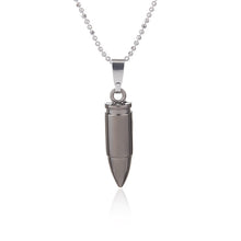10pcs/lot Summer White and Gun Black Bullet Necklace Stainless Steel Engraved Army Style Chain Bullet Pendant Necklace N160