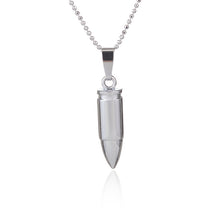 10pcs/lot Summer White and Gun Black Bullet Necklace Stainless Steel Engraved Army Style Chain Bullet Pendant Necklace N160