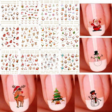 12 Sheet Christmas 3D Nail Art Stickers Snowflakes & Cute Snowmen Nail Decals