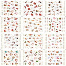 12 Sheet Christmas 3D Nail Art Stickers Snowflakes & Cute Snowmen Nail Decals