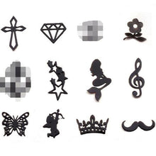 120pcs 3D Metal Christmas Nail Art Decoration Slice Black Stickers Decal Foil Wheel Beauty Nail Tool