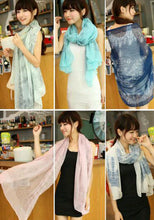 150 * 60cm New Fashion Velvet Chiffon Scarf retro blue and white chiffon scarves Ms. tide models Scarves wholesale