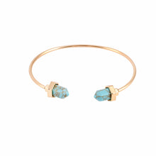 18K Gold Plated Turquoise Bullet Healing Point Bracelets & Bangles Faux Marble White Howlite Bracelet Bangle for Women G075-76