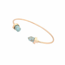18K Gold Plated Turquoise Bullet Healing Point Bracelets & Bangles Faux Marble White Howlite Bracelet Bangle for Women G075-76