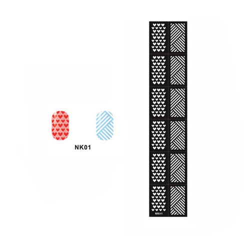 1PCS DIY Reusable Stamping Tool Nail Art Hollow Template Stickers Stamp Stencil Guide Makeup Tools