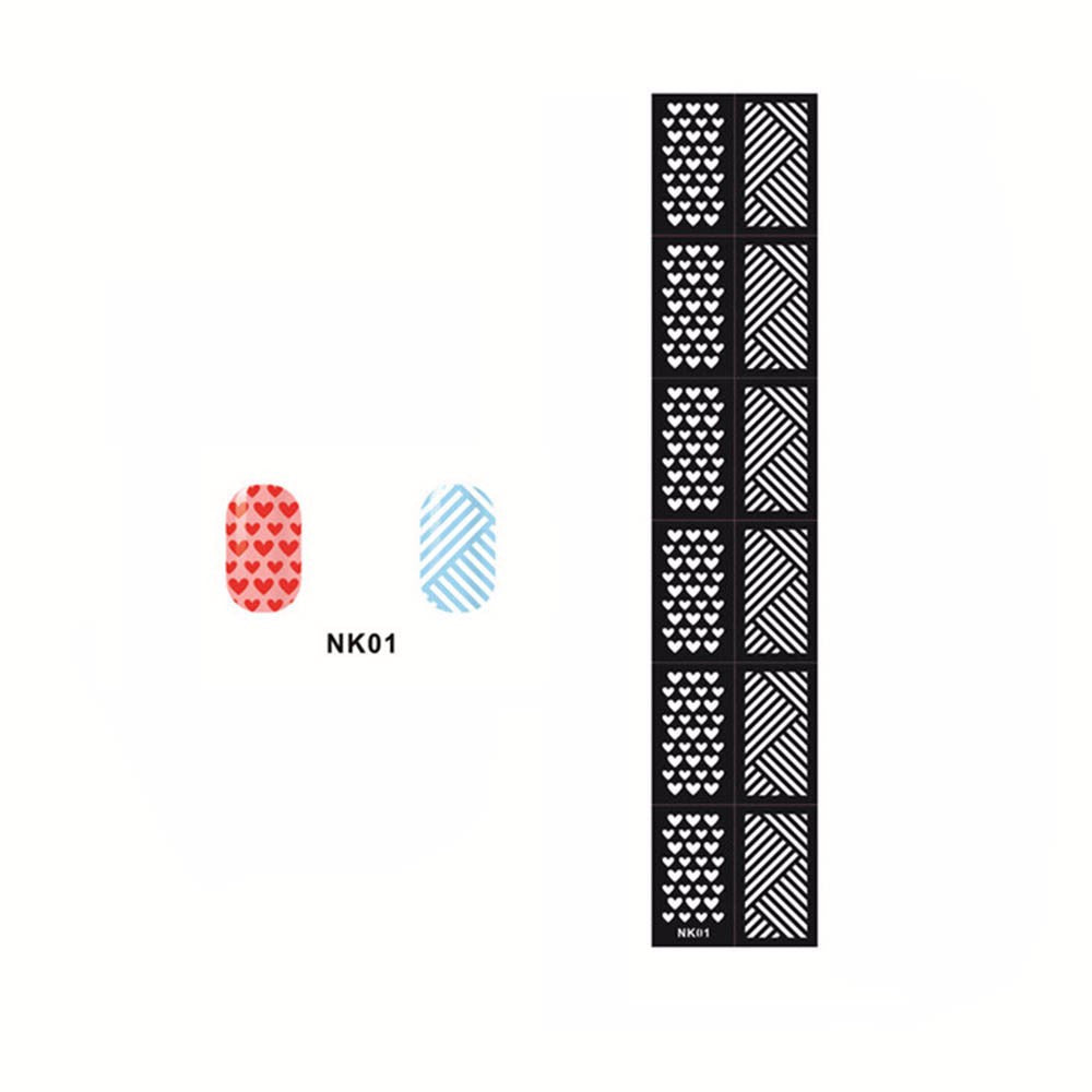 1PCS DIY Reusable Stamping Tool Nail Art Hollow Template Stickers Stamp Stencil Guide Makeup Tools