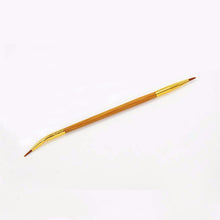 1PCS High quality natural bamboo handle bent double eyeliner brush + lip brush eyeliner brush brush a multi-purpose