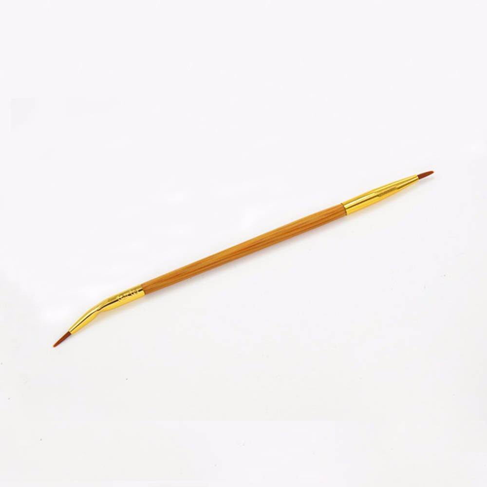 1PCS High quality natural bamboo handle bent double eyeliner brush + lip brush eyeliner brush brush a multi-purpose