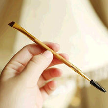 1PCS makeup tools for bamboo handle double eyebrow brush + eyebrow comb and makeup brush for