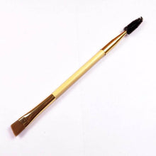 1PCS makeup tools for bamboo handle double eyebrow brush + eyebrow comb and makeup brush for