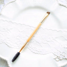 1PCS makeup tools for bamboo handle double eyebrow brush + eyebrow comb and makeup brush for