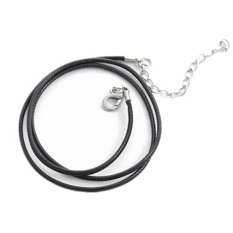 1Pcs Wax rope Choker Necklace Black Leather Rope Chain DIY Necklace Jewelry Chain Necklace fashion Jewelry Accessories