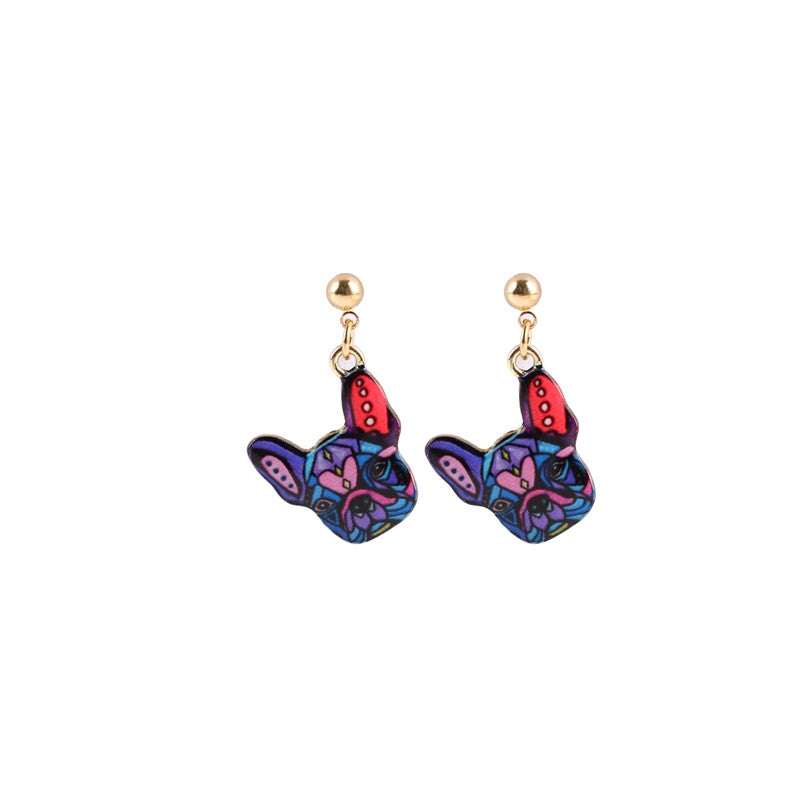 1pair High Quality Enamel Dog Dangle Earrings for Women Alloy Dog Jewelry Earrings Wedding Gifts OEH002