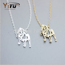 1pc 2015 Bulldog Shape Necklace Simple Small Pendant Tiny Cute Tiny Animal Fashion Gold Silver Dainty Necklace N118