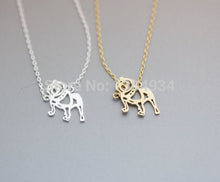 1pc 2015 Bulldog Shape Necklace Simple Small Pendant Tiny Cute Tiny Animal Fashion Gold Silver Dainty Necklace N118