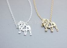 1pc 2015 Bulldog Shape Necklace Simple Small Pendant Tiny Cute Tiny Animal Fashion Gold Silver Dainty Necklace N118