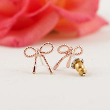 1pc 2016 Gold&Silver&Rose Gold Plated Little Twist Bow Knot Stud Earrings For Women Cute Simple Ear Stud Fashion Jewelry E049