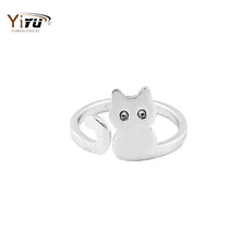 1pc 2016 New Brass Brushed Cat Rings Adjustable ring Cute Cat Ring Lovely Cat Jewelry for Women Gifts R140